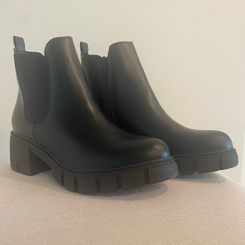 Madden Girl Sleek Black Ankle Boots